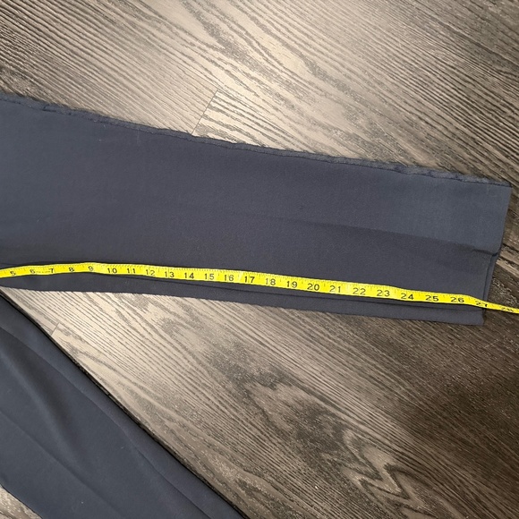 NWT Navy Flat Front Satin Side Stripe Trousers - Picture 5 of 7